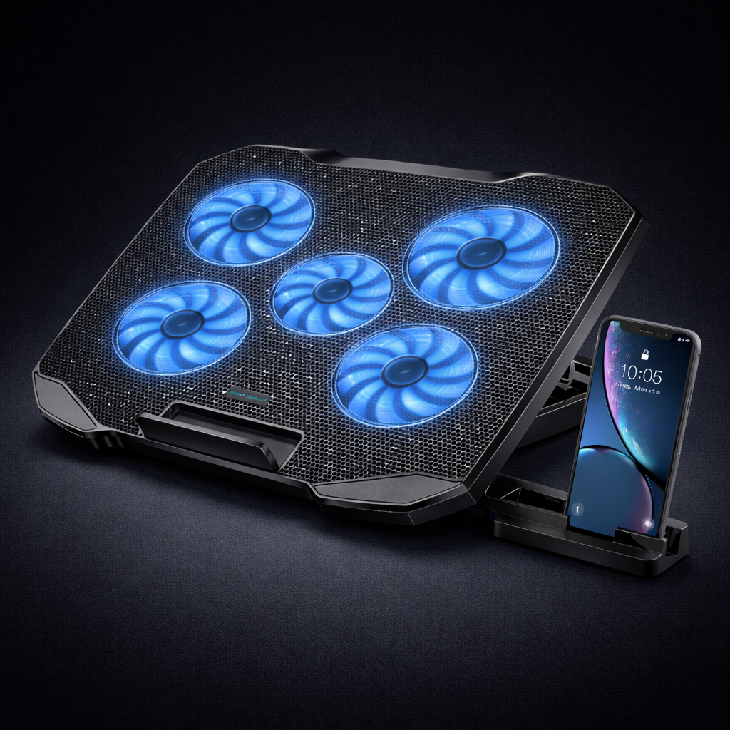 Laptop Cooling Pad with Phone Stand