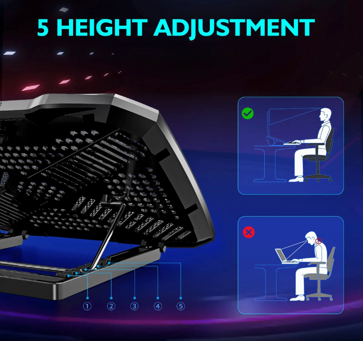 Laptop Cooling Pad with Phone Stand